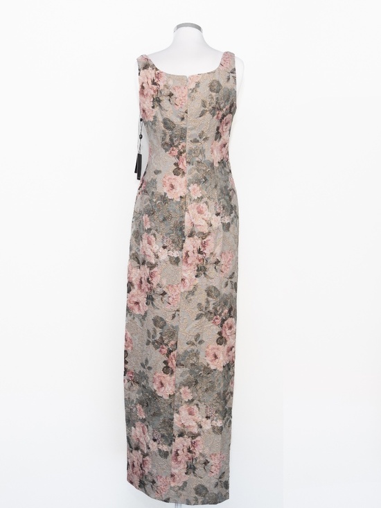 Adrianna Papell - Metallic Floral-Print Column Gown - Picture 3 of 13